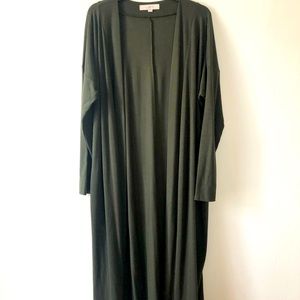 LOFT Olive Green Jersey Duster Open Cardigan Size L